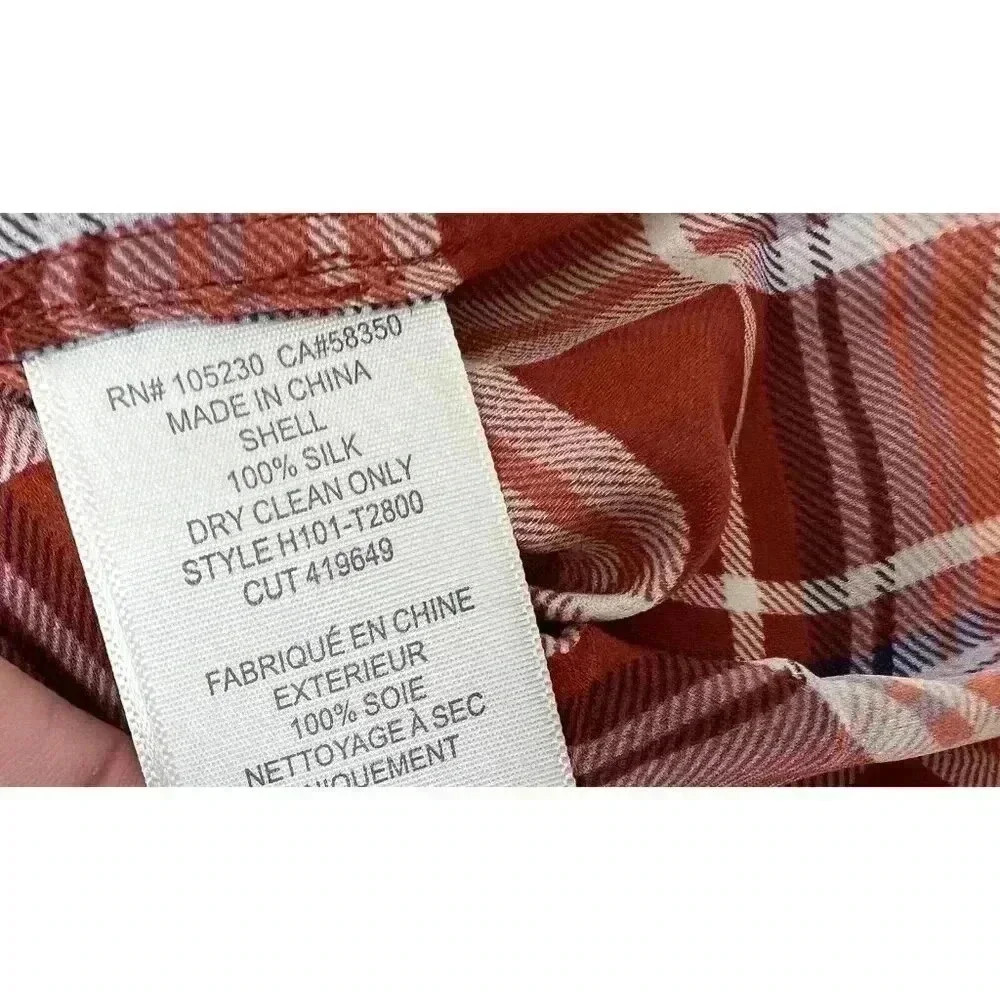 Joie Neila 100% Silk Blouse Top Small Plaid. 253 - Picture 4 of 4